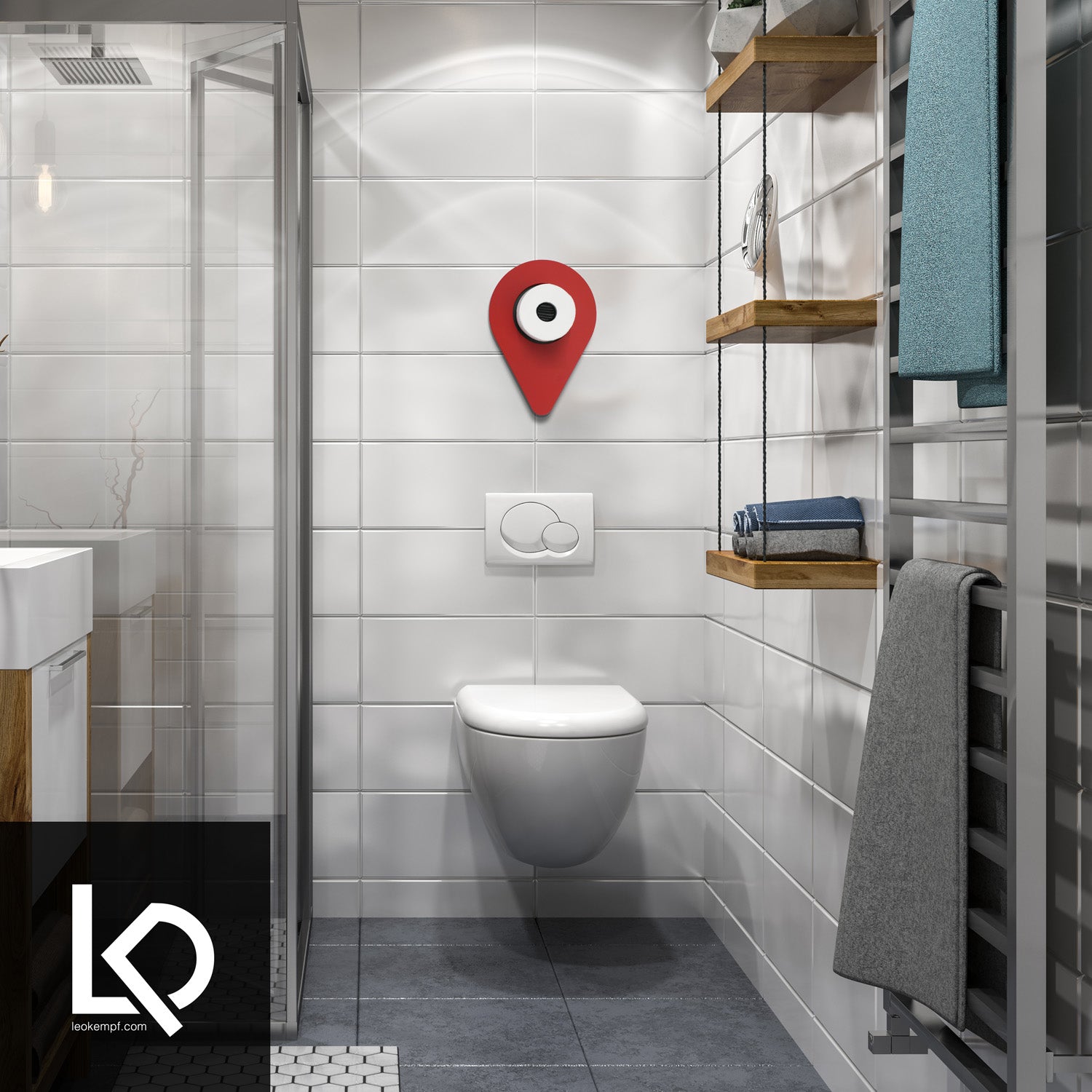 Location Pin GPS Toilet Paper Storage Art – LEO KEMPF DESIGN