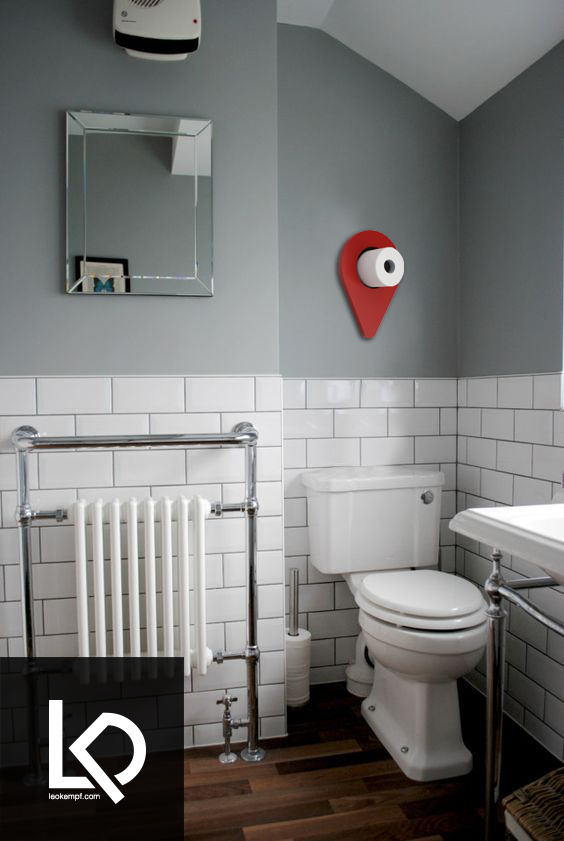 Location Pin Bathroom Wall Art and Storage -   Toilet paper storage,  Paper storage, Restroom design