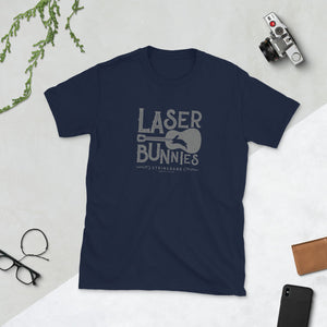 Laser Bunnies Stringband Navy Unisex T-Shirt